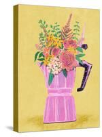 Espresso Maker with Flowers-Raissa Oltmanns-Stretched Canvas