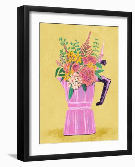 Espresso Maker with Flowers-Raissa Oltmanns-Framed Photographic Print