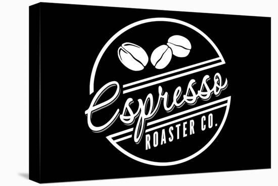Espresso Roaster Co. (black)-Lantern Press-Stretched Canvas