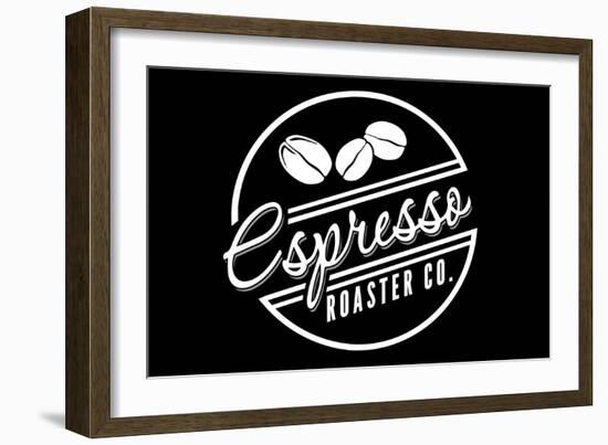 Espresso Roaster Co. (black)-Lantern Press-Framed Art Print