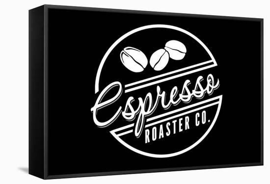 Espresso Roaster Co. (black)-Lantern Press-Framed Stretched Canvas