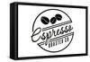 Espresso Roaster Co. (white)-Lantern Press-Framed Stretched Canvas