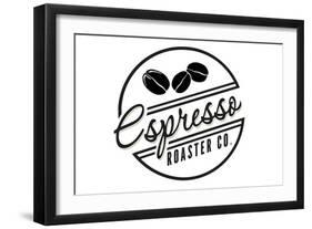 Espresso Roaster Co. (white)-Lantern Press-Framed Art Print
