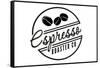 Espresso Roaster Co. (white)-Lantern Press-Framed Stretched Canvas