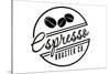 Espresso Roaster Co. (white)-Lantern Press-Stretched Canvas