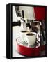 Espresso Running into Espresso Cups-Gerrit Buntrock-Framed Stretched Canvas