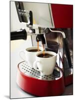 Espresso Running into Espresso Cups-Gerrit Buntrock-Mounted Photographic Print