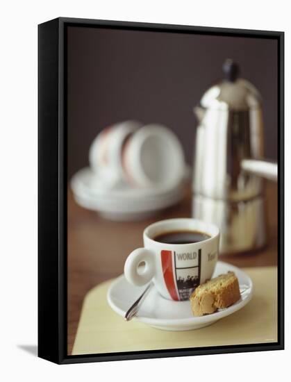 Espresso with Biscotti-Michael Paul-Framed Stretched Canvas