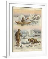 Esquimaux Hunting Walrus and Seals-null-Framed Giclee Print