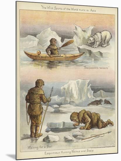 Esquimaux Hunting Walrus and Seals-null-Mounted Giclee Print