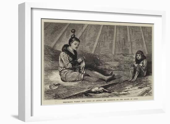 Esquimaux Woman and Child at Lievely (Or Godhavn) on the Island of Disco-Alfred Chantrey Corbould-Framed Giclee Print