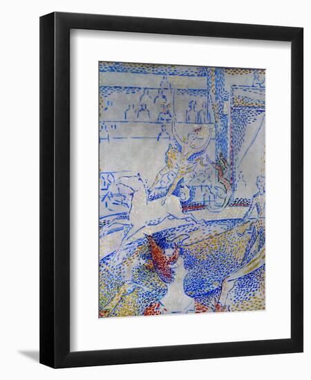 Esquisse pour " le Cirque" -sketch for " the circus" 1891-Georges Seurat-Framed Giclee Print