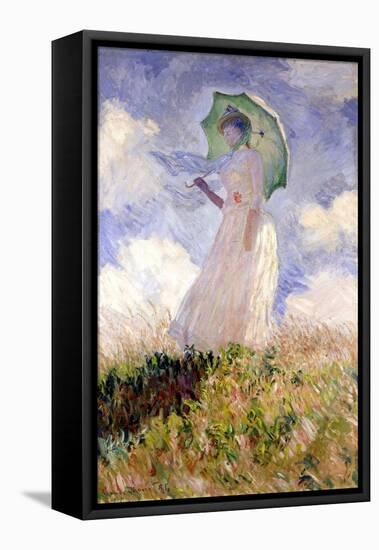 Essai de figure en plein air (1886), Dit femme à l'ombrelle tournée vers la gauche-Claude Monet-Framed Stretched Canvas