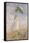 Essai de figure en plein air : femme à l'ombrelle tournée vers la droite-Claude Monet-Framed Stretched Canvas