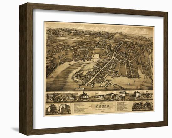 Essex, Connecticut - Panoramic Map-Lantern Press-Framed Art Print