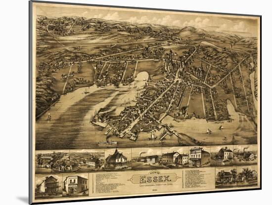Essex, Connecticut - Panoramic Map-Lantern Press-Mounted Art Print