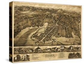 Essex, Connecticut - Panoramic Map-Lantern Press-Stretched Canvas