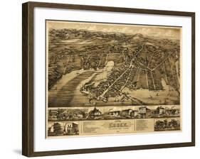 Essex, Connecticut - Panoramic Map-Lantern Press-Framed Art Print