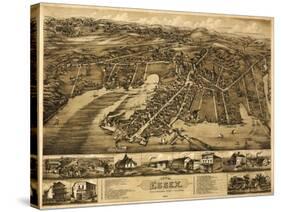 Essex, Connecticut - Panoramic Map-Lantern Press-Stretched Canvas