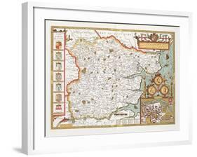 Essex, Engraved by Jodocus Hondius (1563-1612) from John Speed's Theatre of the Empire-John Speed-Framed Giclee Print