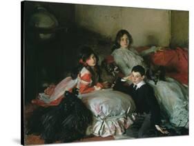 Essie, Ruby and Ferdinand, Children of Asher Wertheimer-John Singer Sargent-Stretched Canvas