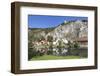 Essing with Castle Randeck Is Reflected at the Altmuehl, Nature Reserve Altmuehl Valley, Germany-Markus Lange-Framed Photographic Print