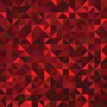 Red Geometric Background. Vector Mosaic Pattern-ESSL-Framed Stretched Canvas