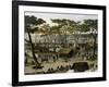 Establishing an Argentine Military Camp Along River Parana, Detail-Candido Lopez-Framed Giclee Print