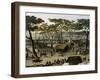 Establishing an Argentine Military Camp Along River Parana, Detail-Candido Lopez-Framed Giclee Print