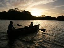 Two Children Sail in the Cocibolca Lake, Managua, Nicaragua-Esteban Felix-Stretched Canvas