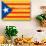 Estelada; Catalan Independence Flag-Juan Carlos B.-Art Print displayed on a wall