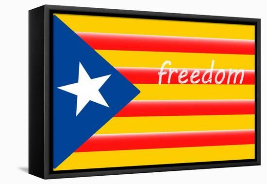 Estelada; Catalan Independence Flag-Juan Carlos B.-Framed Stretched Canvas