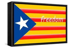 Estelada; Catalan Independence Flag-Juan Carlos B.-Framed Stretched Canvas