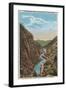 Estes Park, CO - View of Big Thompson Canon-Lantern Press-Framed Art Print