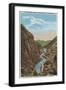 Estes Park, CO - View of Big Thompson Canon-Lantern Press-Framed Art Print