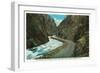 Estes Park, Colorado - Big Thompson Canyon View of the Narrows, c.1938-Lantern Press-Framed Art Print