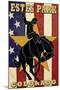 Estes Park, Colorado - Bucking Horse-Lantern Press-Mounted Art Print
