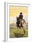 Estes Park, Colorado - Cowboy, c.2009-Lantern Press-Framed Art Print