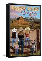 Estes Park, Colorado - Cowgirls-Lantern Press-Framed Stretched Canvas