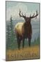 Estes Park, Colorado, Elk Scene-Lantern Press-Mounted Art Print