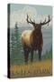 Estes Park, Colorado, Elk Scene-Lantern Press-Stretched Canvas