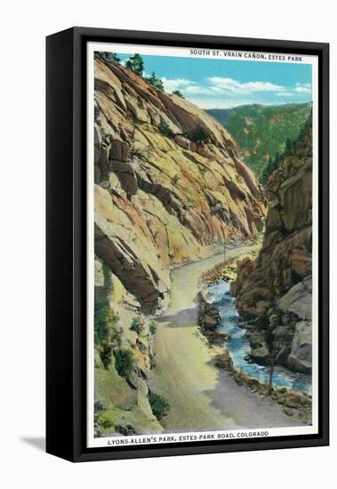 Estes Park, Colorado - Lyons-Allen's Park View of South St. Vrain Canyon-Lantern Press-Framed Stretched Canvas