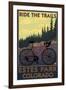 Estes Park, Colorado - Ride the Trails-Lantern Press-Framed Art Print