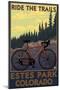 Estes Park, Colorado - Ride the Trails-Lantern Press-Mounted Art Print