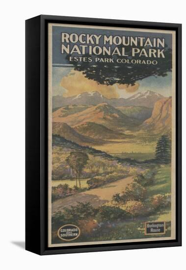 Estes Park, Colorado - Rocky Mt. National Park Brochure No. 1-Lantern Press-Framed Stretched Canvas