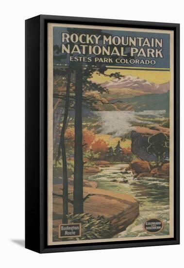 Estes Park, Colorado - Rocky Mt. National Park Brochure No. 2-Lantern Press-Framed Stretched Canvas