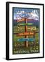 Estes Park, Colorado - Sign Destinations No.2-Lantern Press-Framed Art Print