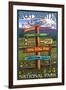 Estes Park, Colorado - Sign Destinations No.2-Lantern Press-Framed Art Print