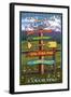 Estes Park, Colorado - Sign Destinations-Lantern Press-Framed Art Print