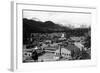 Estes Park, Colorado - Snowy Mountains from Town-Lantern Press-Framed Art Print